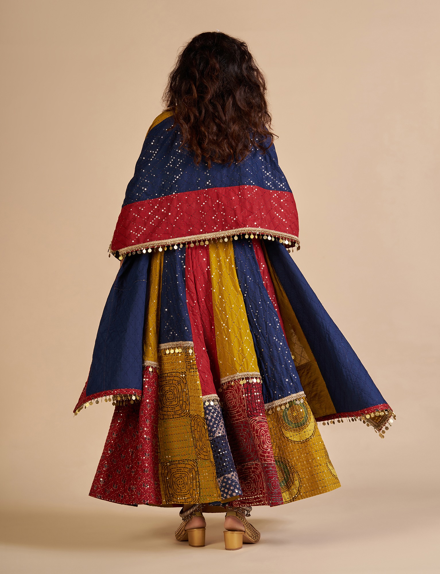 Ajrakh Embroidered Dupatta