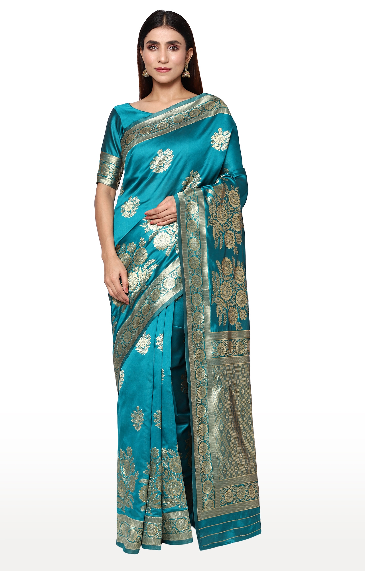 Glemora | Glemora Rama Designer Ethnic Wear Silk Blend Banarasi Traditional Saree 0