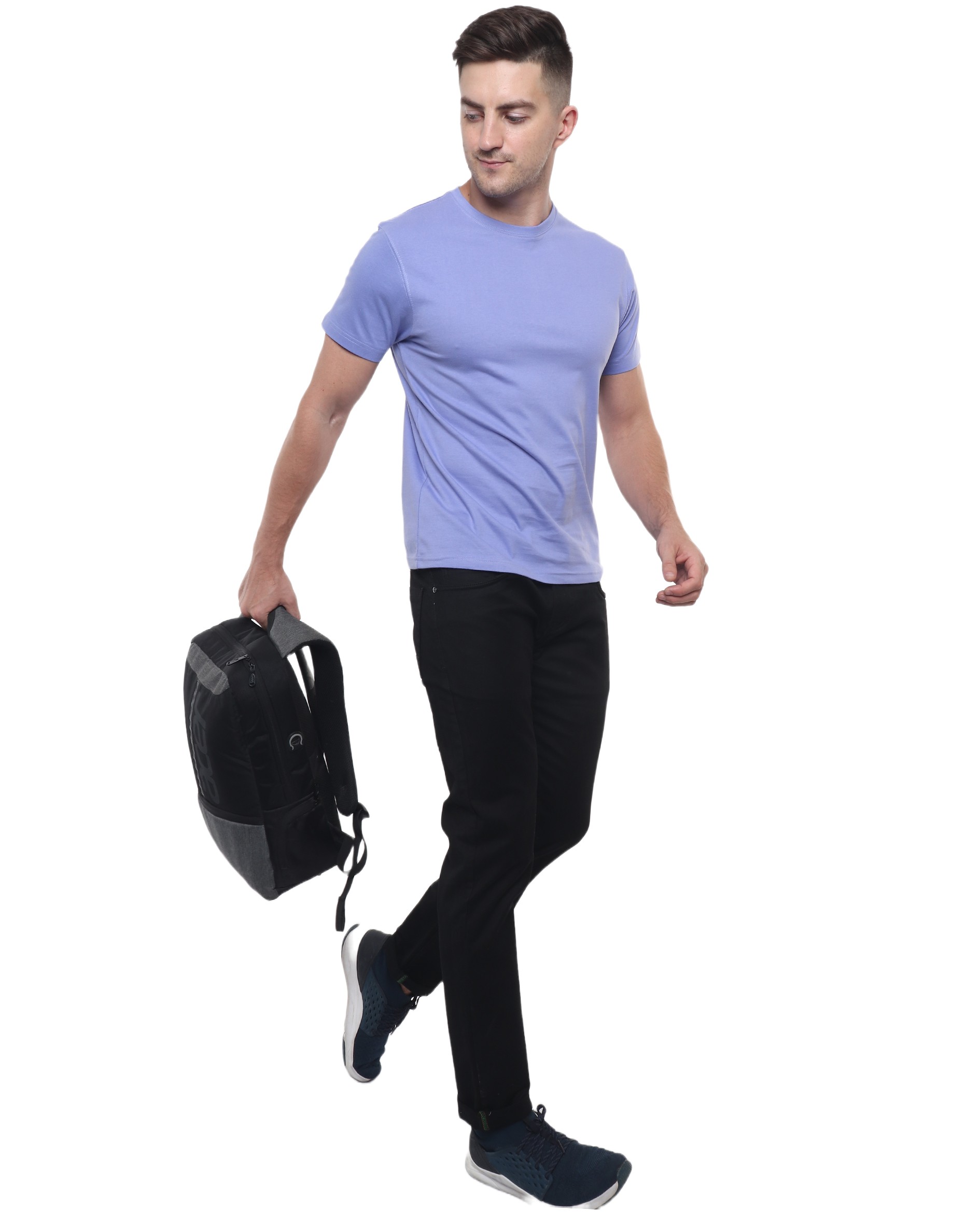 Lavender Cotton Round Neck T Shirt
