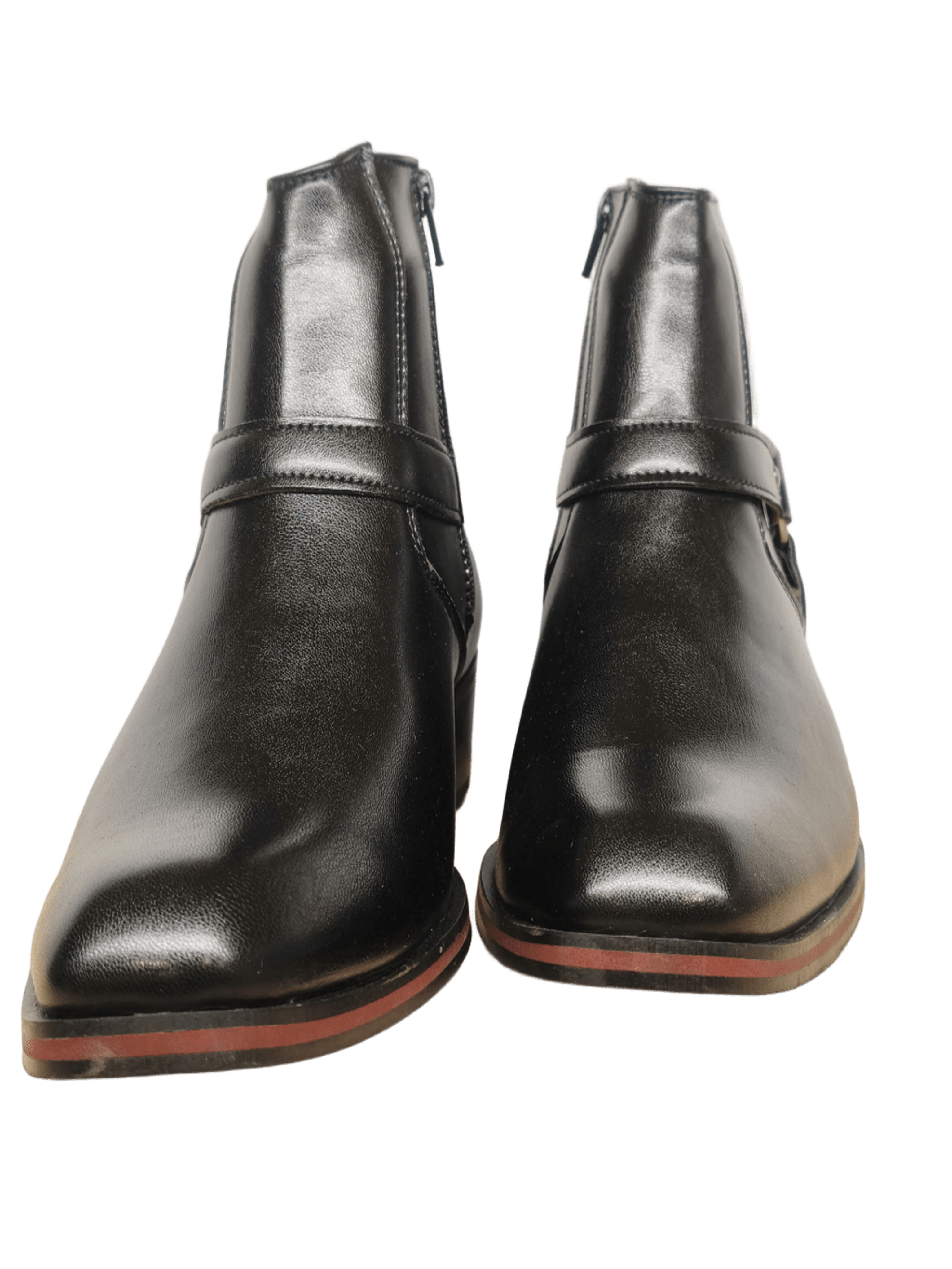 Frank Ronello Men's Black Genuine Leather Formal Ankle Boots