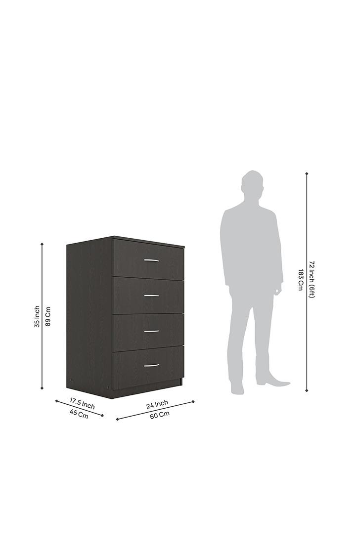 NEUDOT Boho Engineered Wood Free Standing Chest of Drawers/Wooden Dresser/Storage Cabinet/Organiser Unit For Home - Wenge, Knock Down /1 Year Warranty