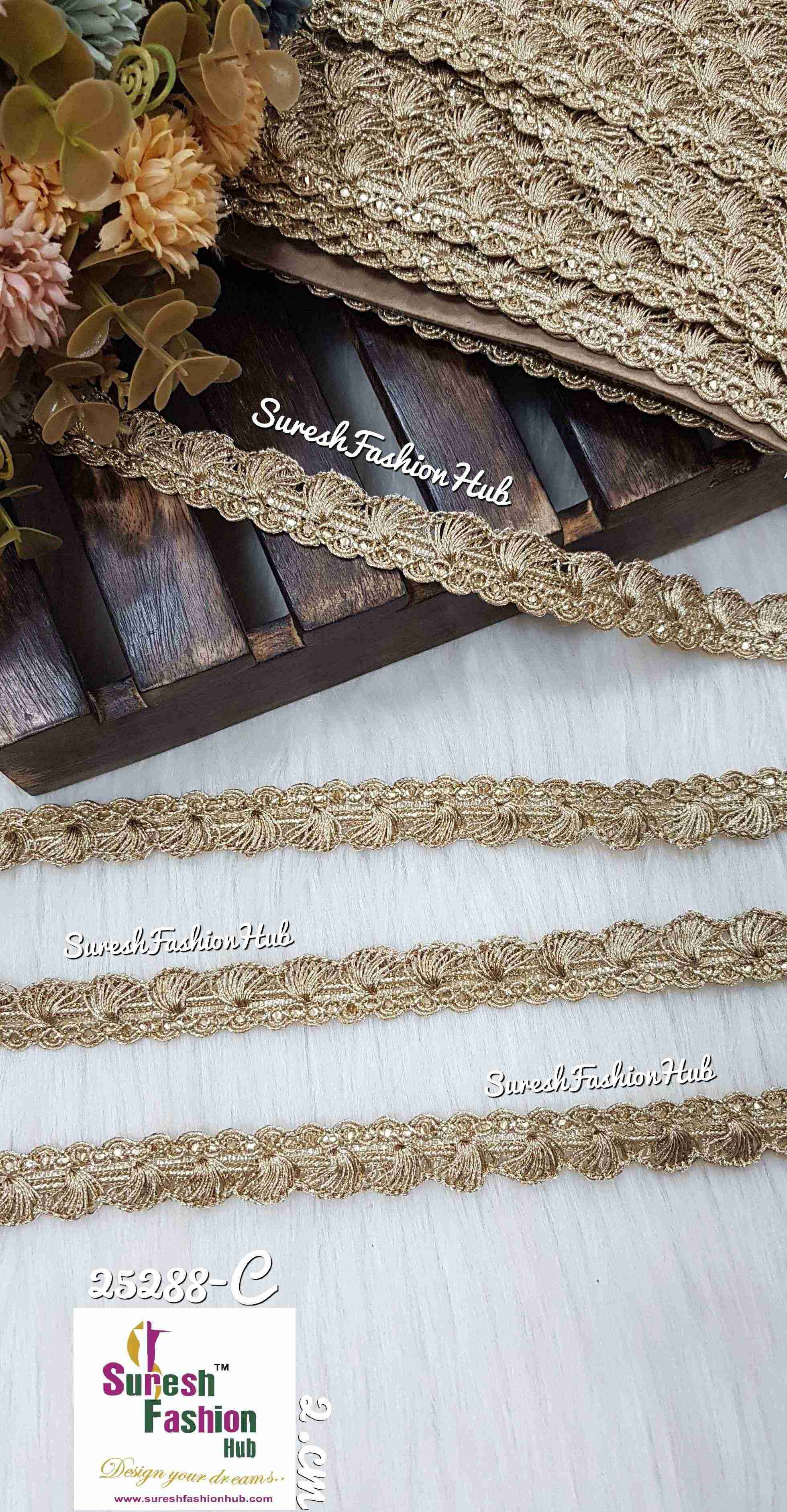 Golden Winged Pankha Lace Trim