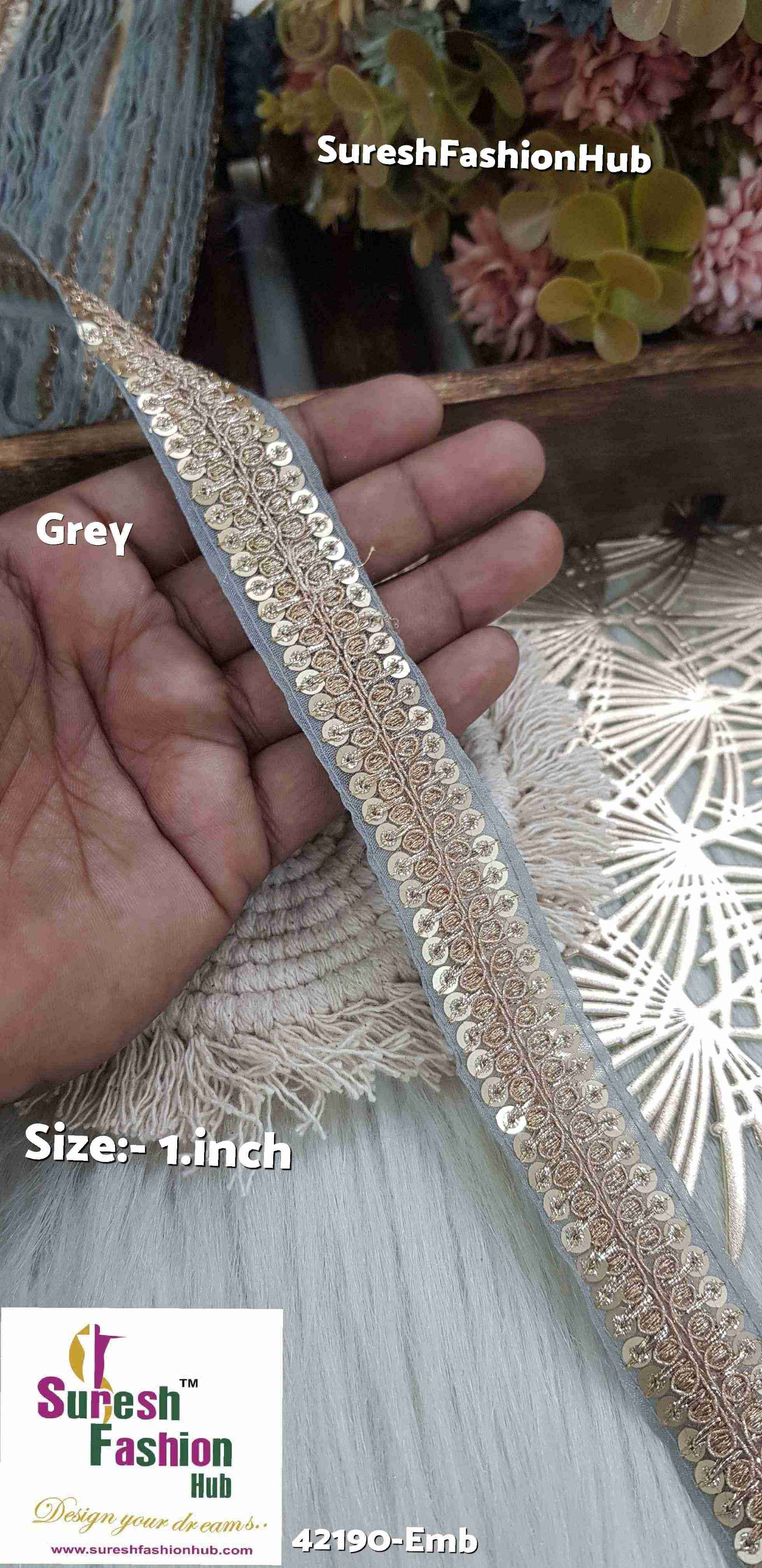 Grey Mist  Embroidery Lace