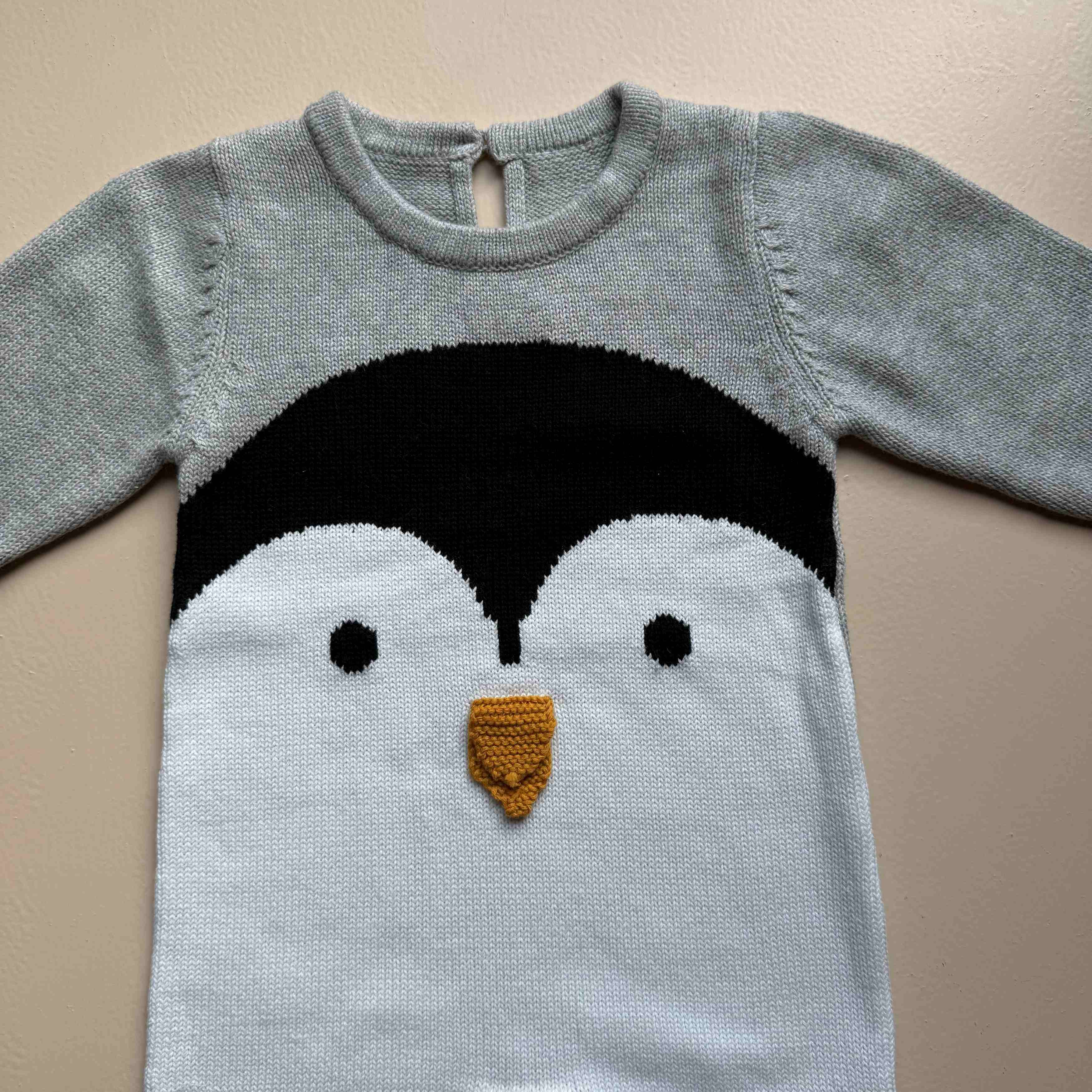 Penguin Cozy Knit Romper