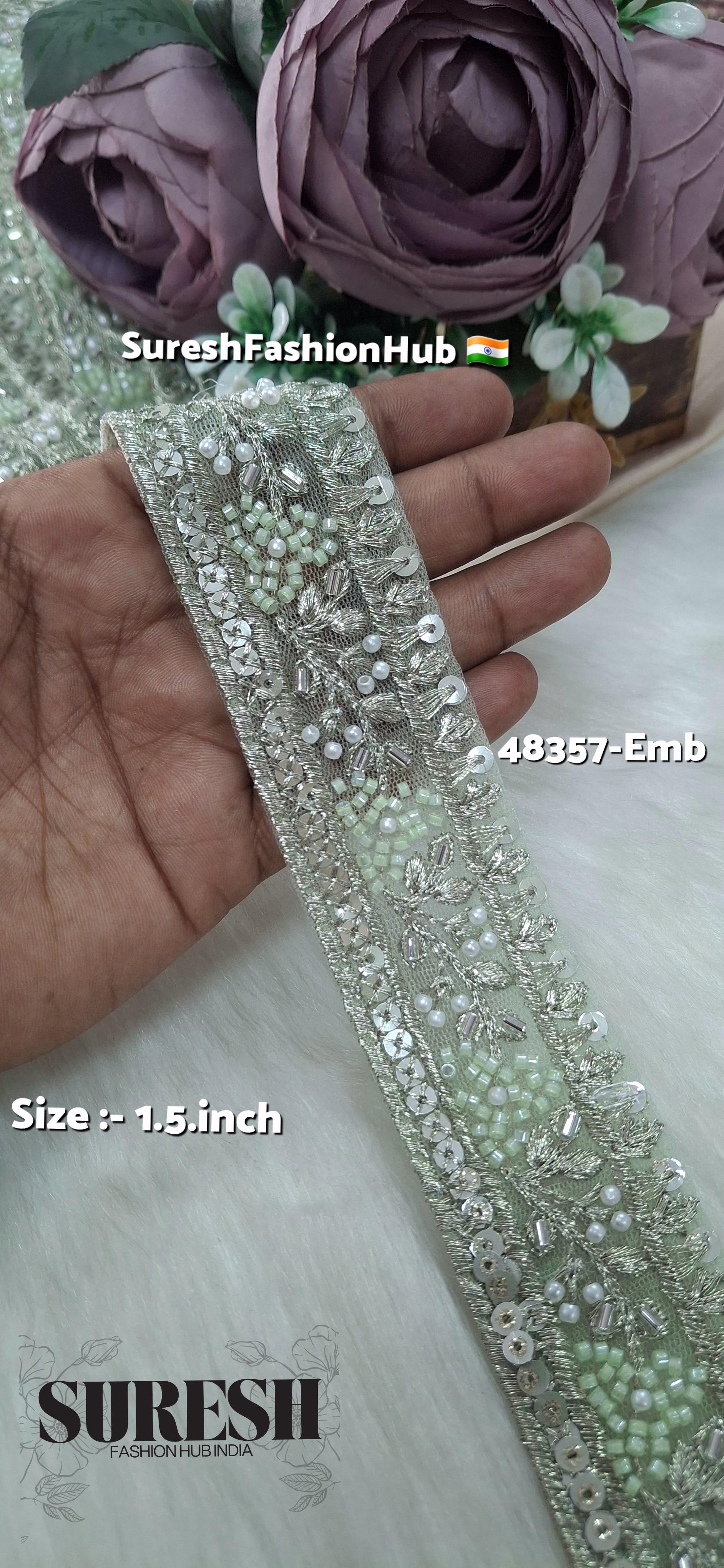 Pista Beaded Floral Grace Net Embroidered Lace