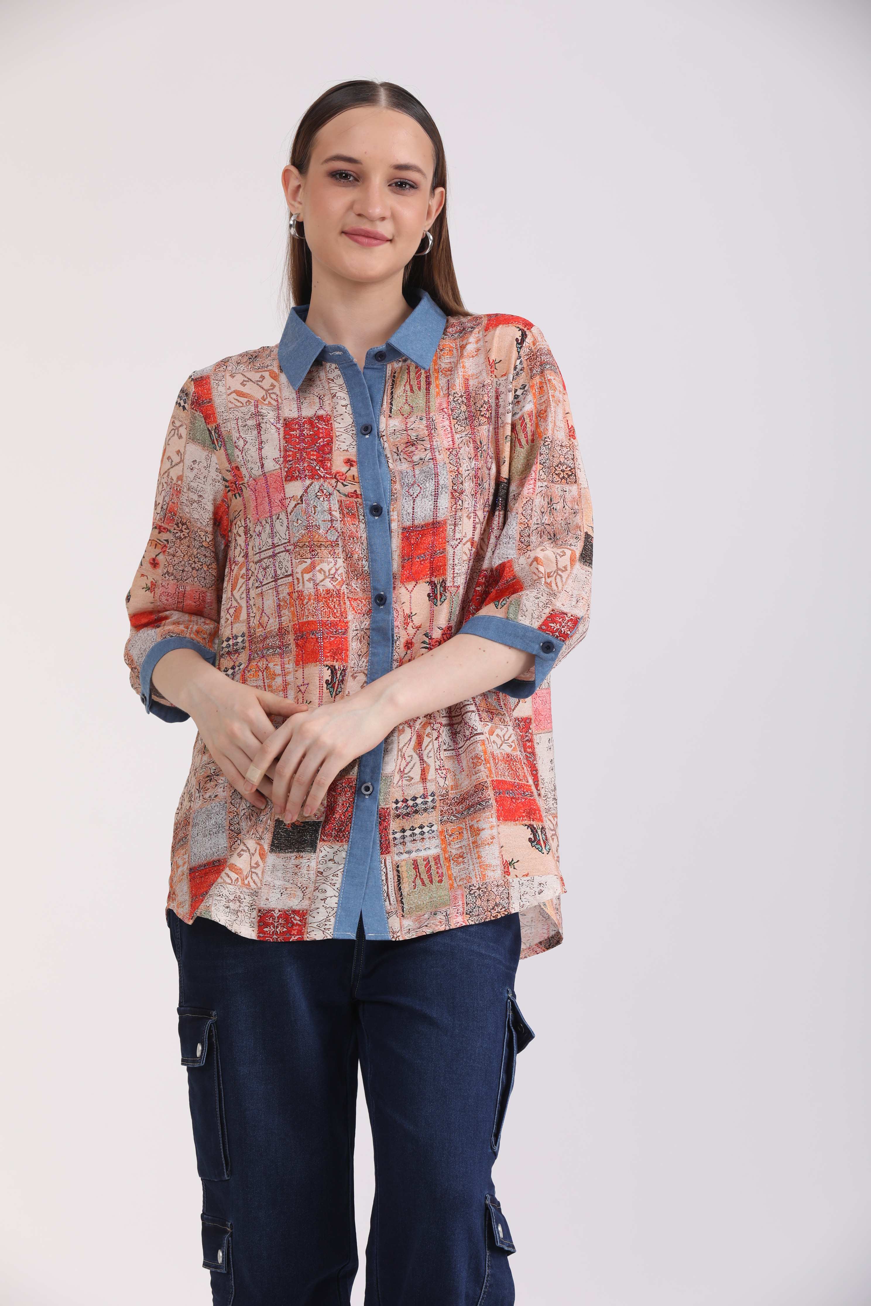 Albion Women Multi Blouson Top