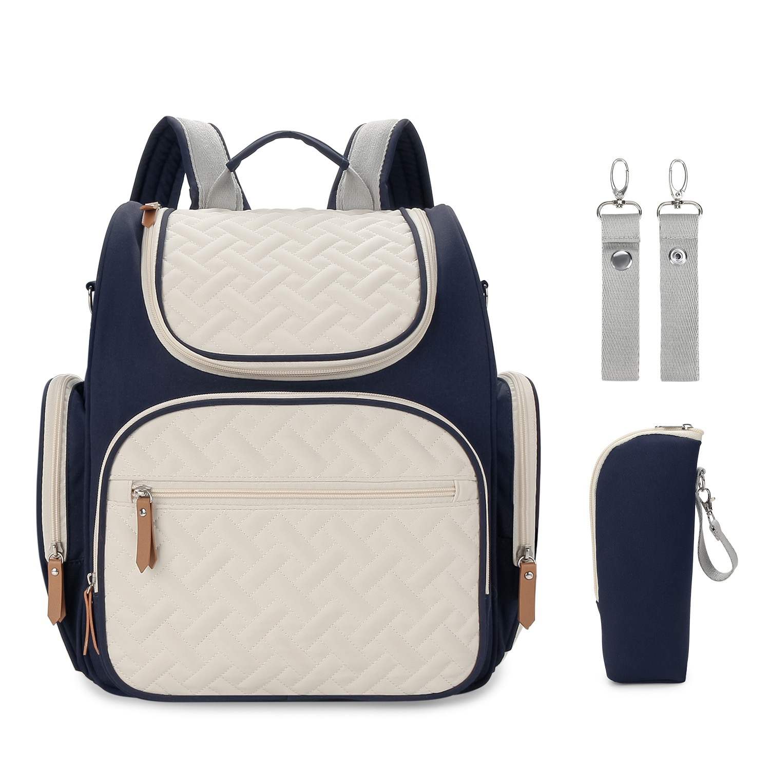 Nautical Chic Quilted Diaper Backpack