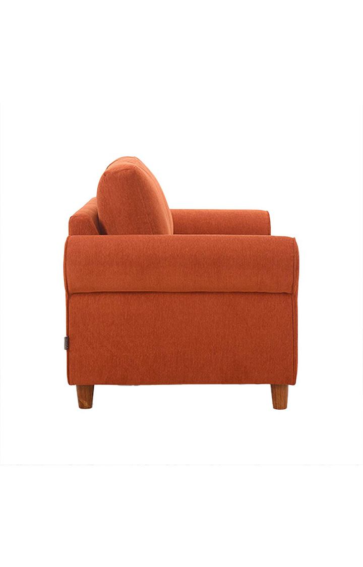 neudot Melody Sofa for Living Room |2 Persons Sofa|Premium Fabric with Padded Cushioned Armrest | Solid Wood Frame|2 Seater in Rusty Cider Orange Color