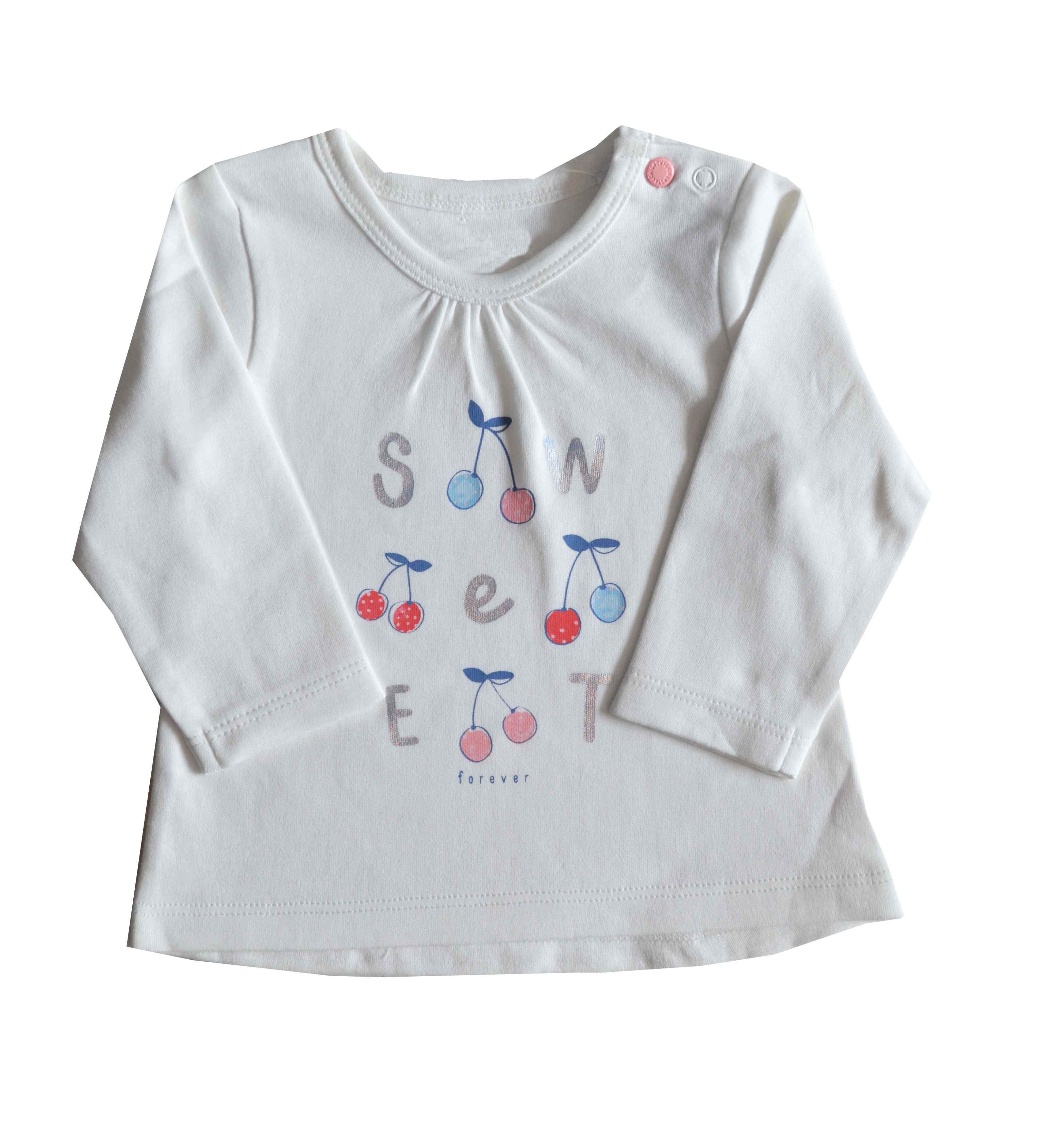 Baby Girls Top with full sleeves;Color-White