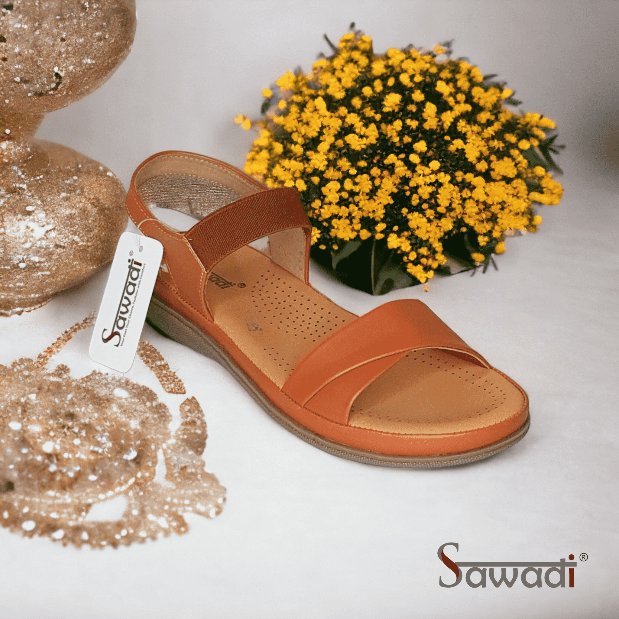 Sawadi Women Tan TPR sandals
