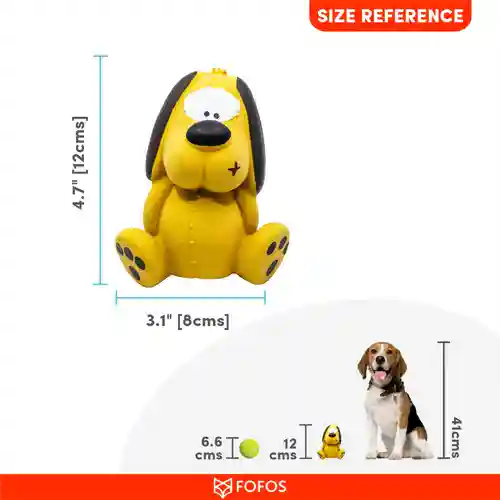 Barkbutler Fofos Latex Bi Dog Toy for Dogs | For Small Chewers (Yellow)