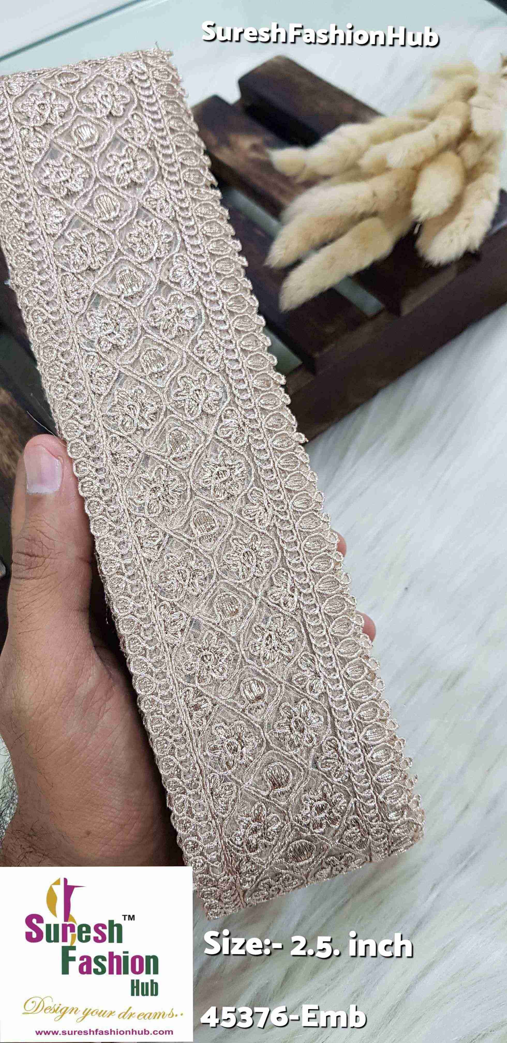 Rosy Glitter Border Lace