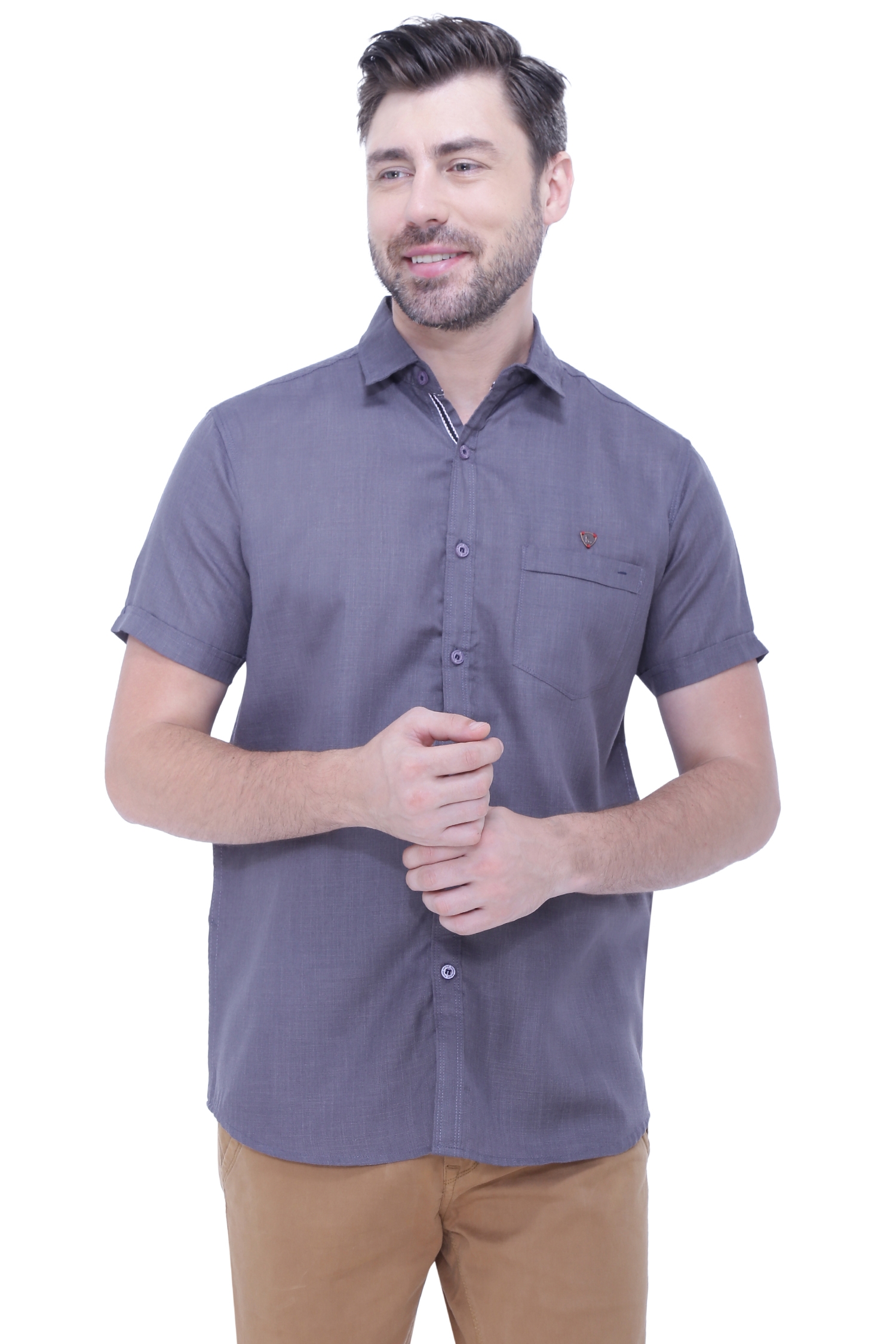 Kuons Avenue | Kuons Avenue Men's Linen Blend Half Sleeves Casual Shirt-KACLHS1221 0