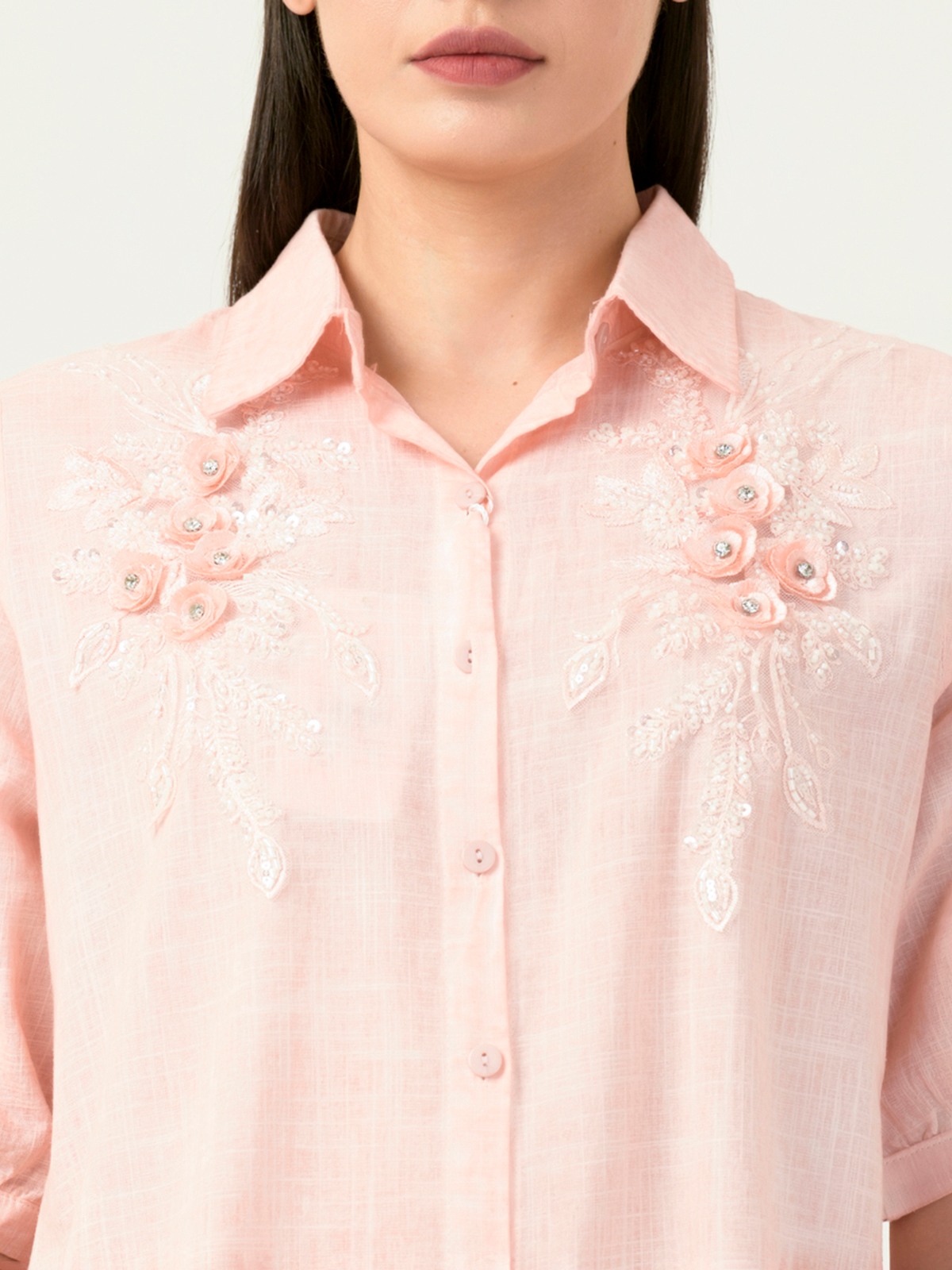 Albion Women Smart Premium Peach Blouson Top