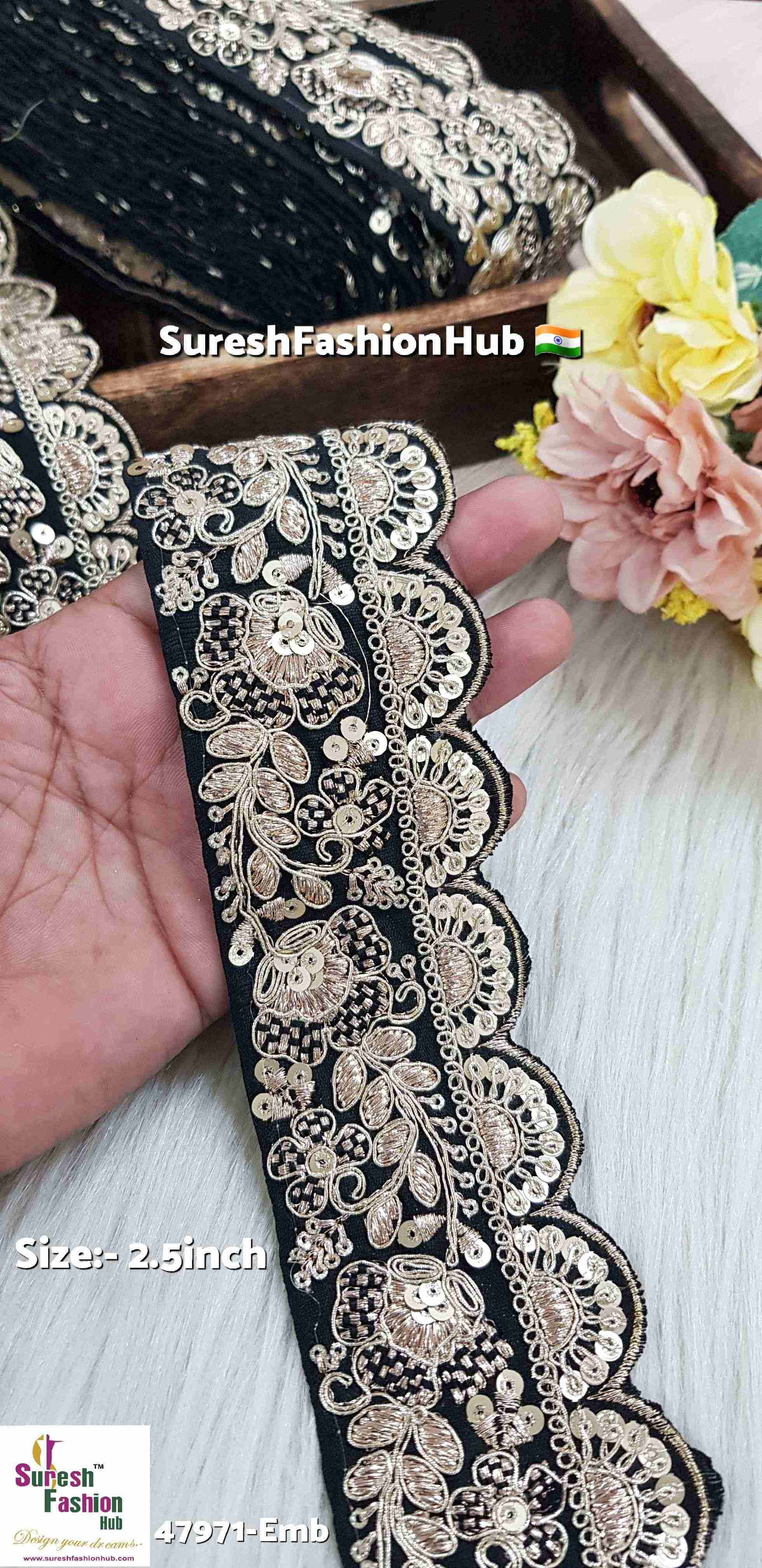 Bottle Green Pearl Scallop Embroidery Lace