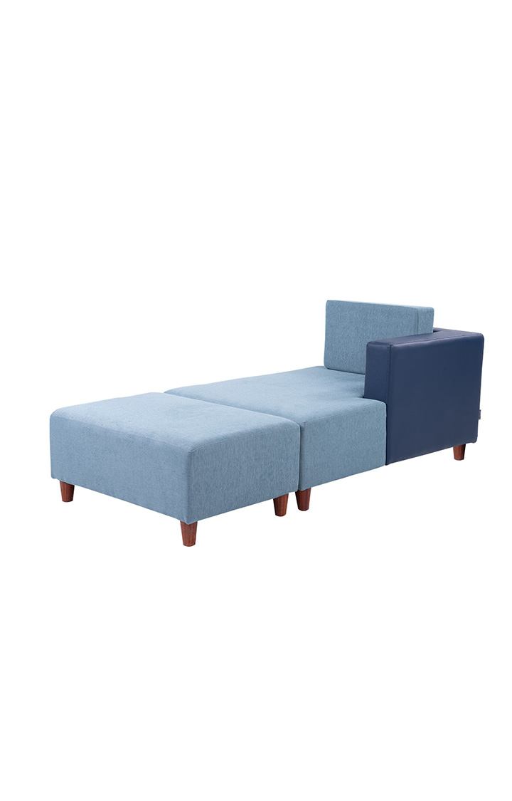 neudot Hailey Fabric Chaise Lounger LHS in Mirage Blue Colour