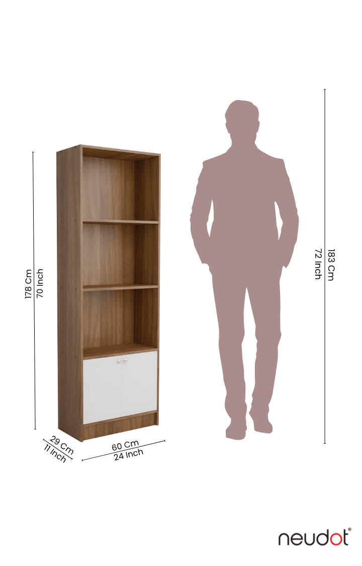Hugo Bookshelf/Display Unit - Leon Teak & White
