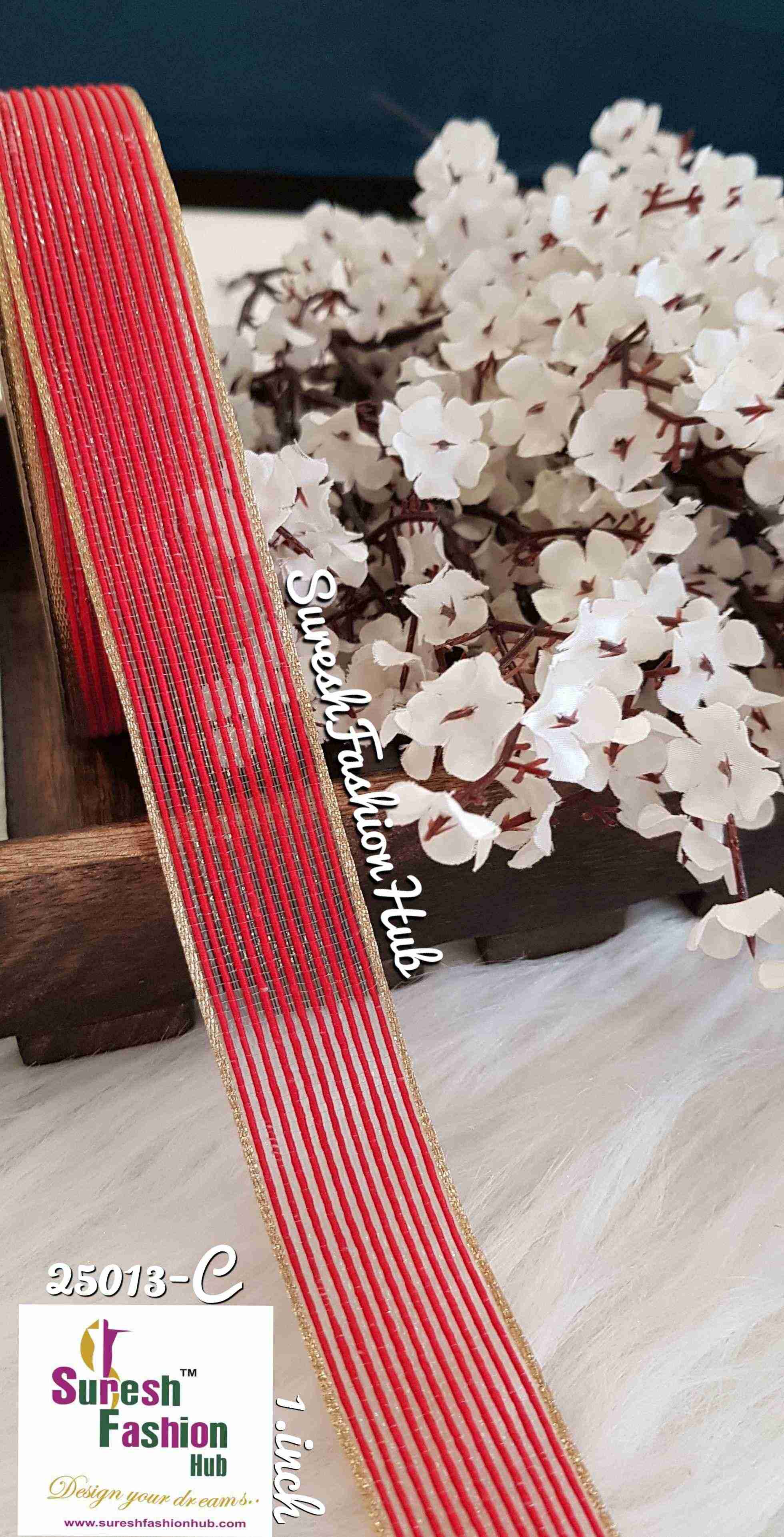 Red Color Decorative Thick Strap Trim