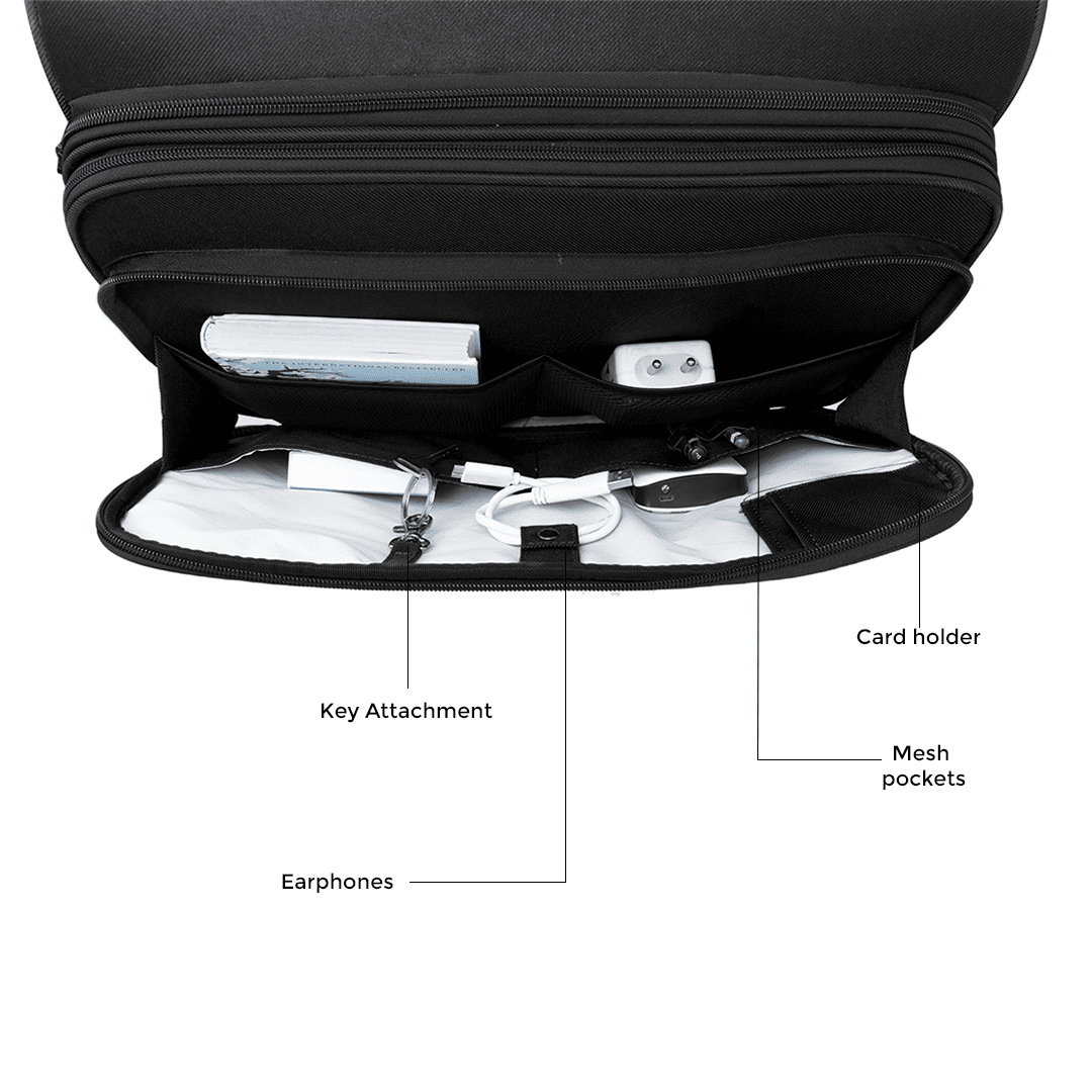 Overnighter Trolley and Laptop Backpack - Black