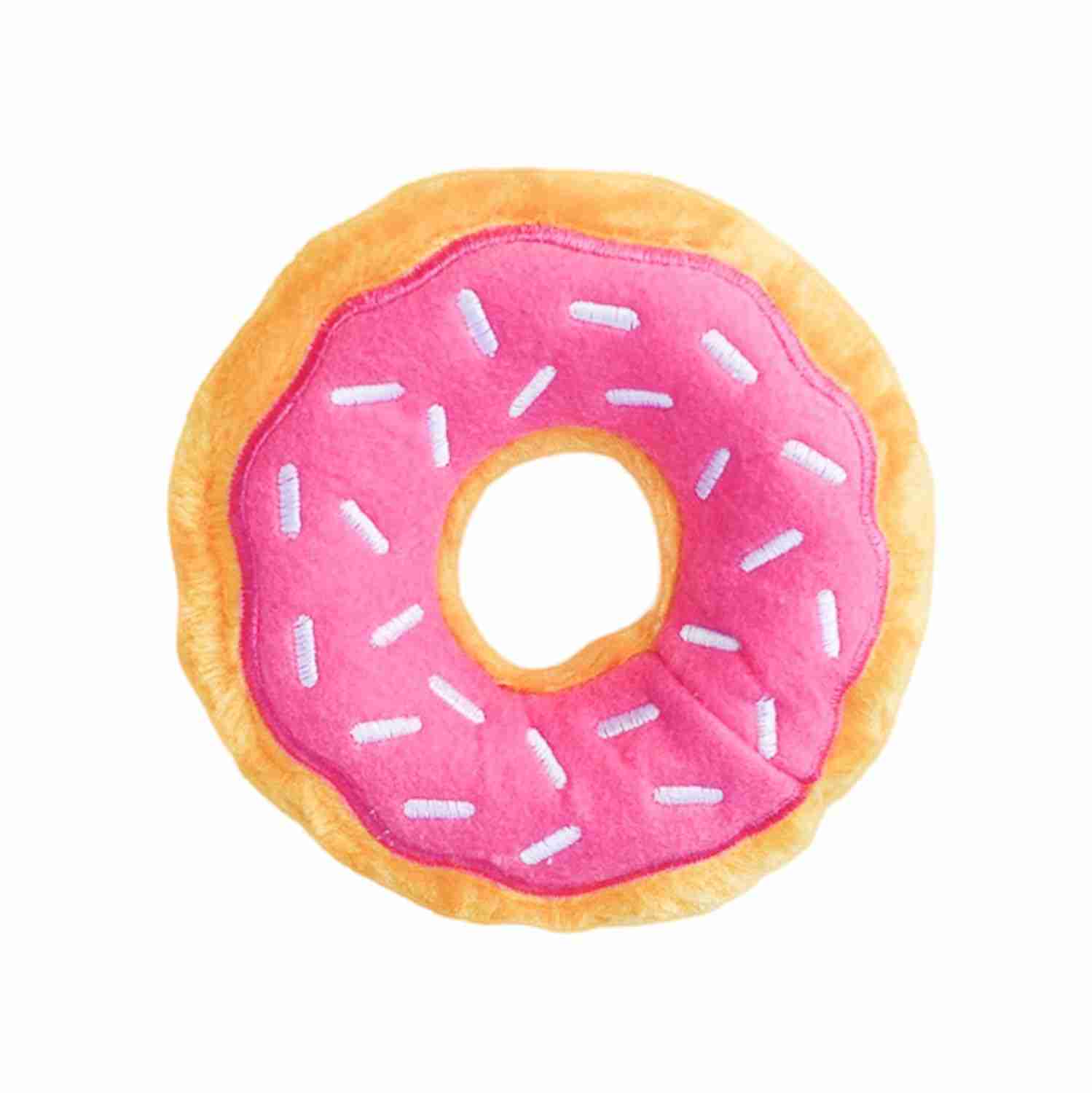 Zippy Paws Junior Donutz Dog Toy, Strawberry