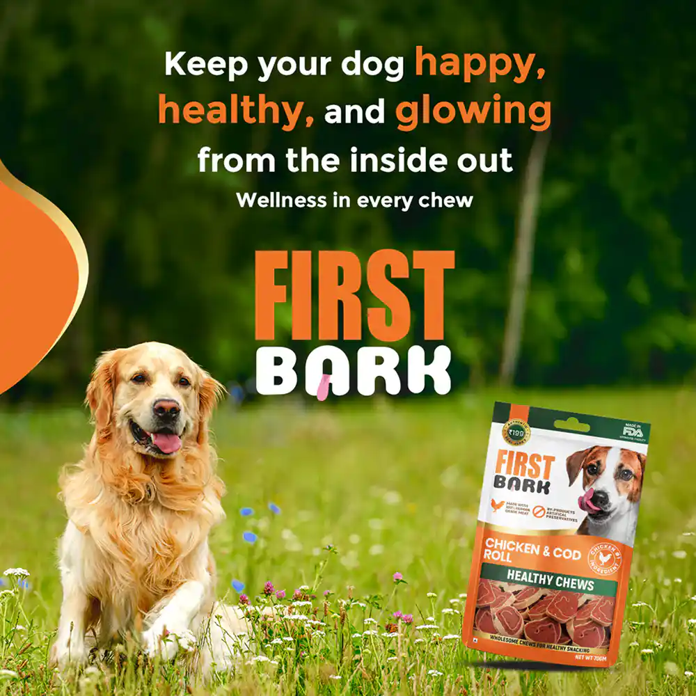 First Bark Chicken Cod Roll Dog Treats 200g