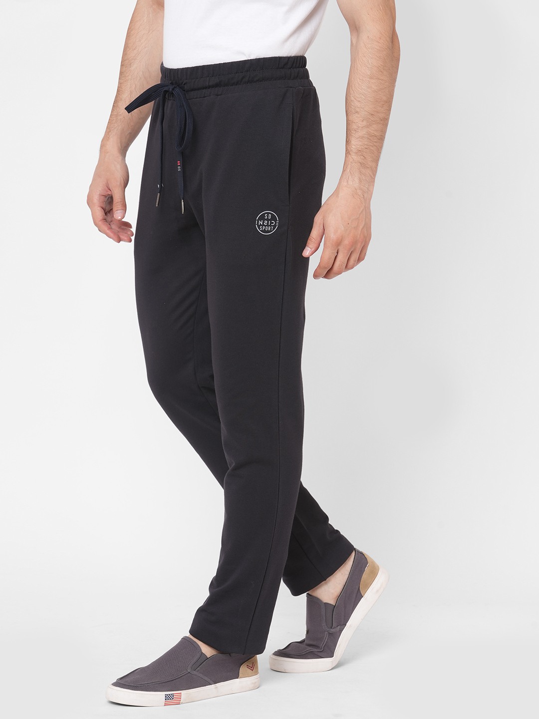 Sweet Dreams Men Navy Cotton Poly Solid Track Pants