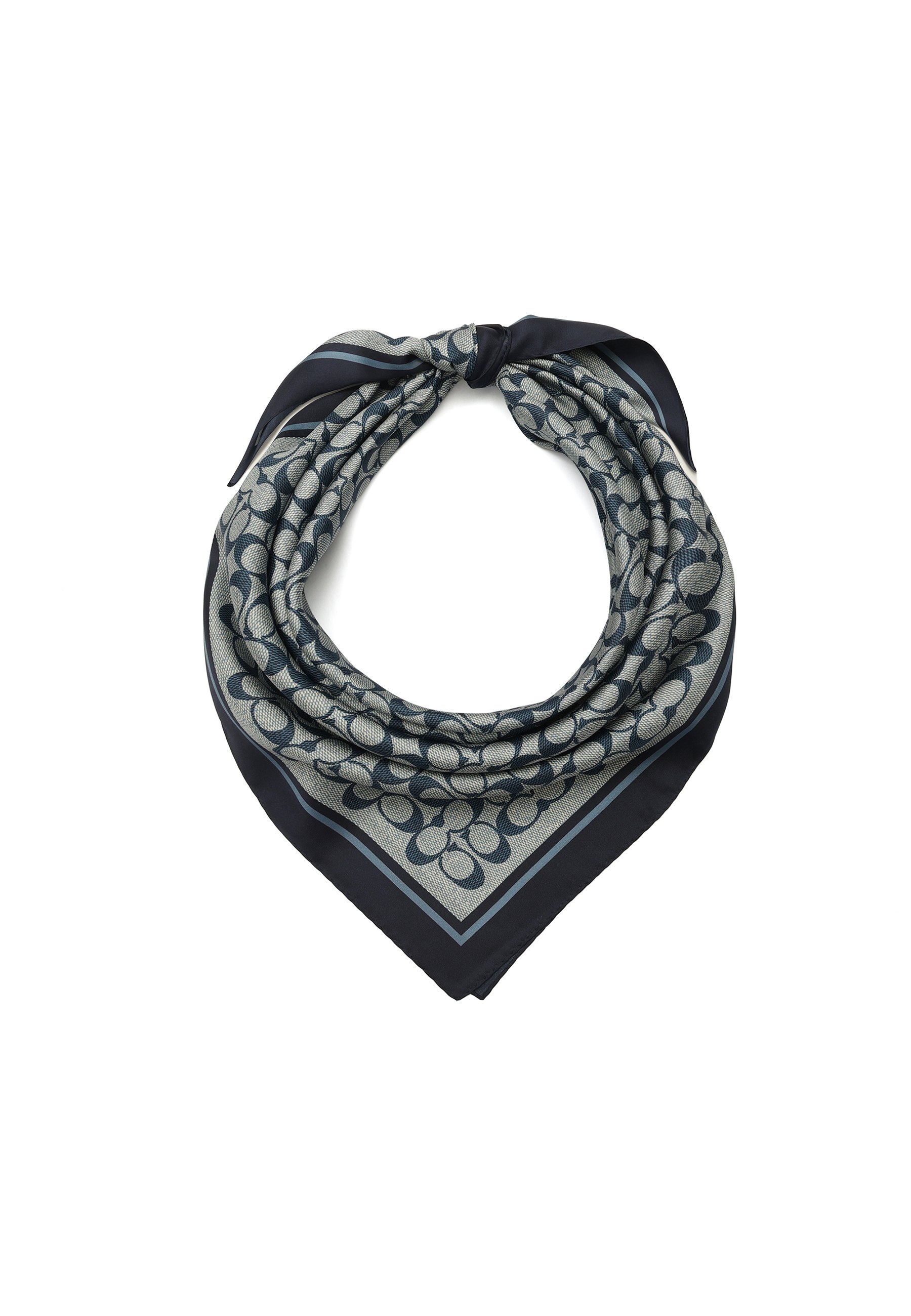 Textured Signature C Printed Silk Square