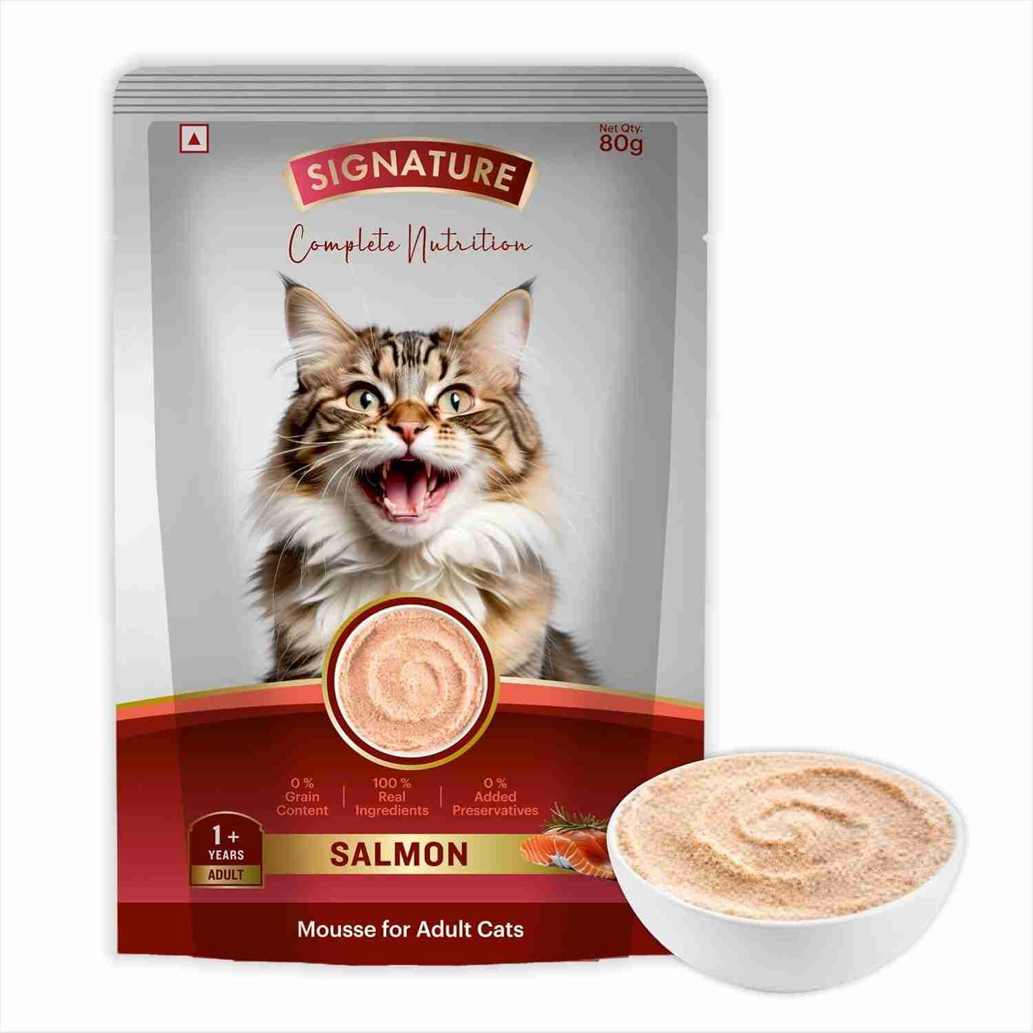 Signature Salmon Mousse Adult Cat Wet Food, 80g