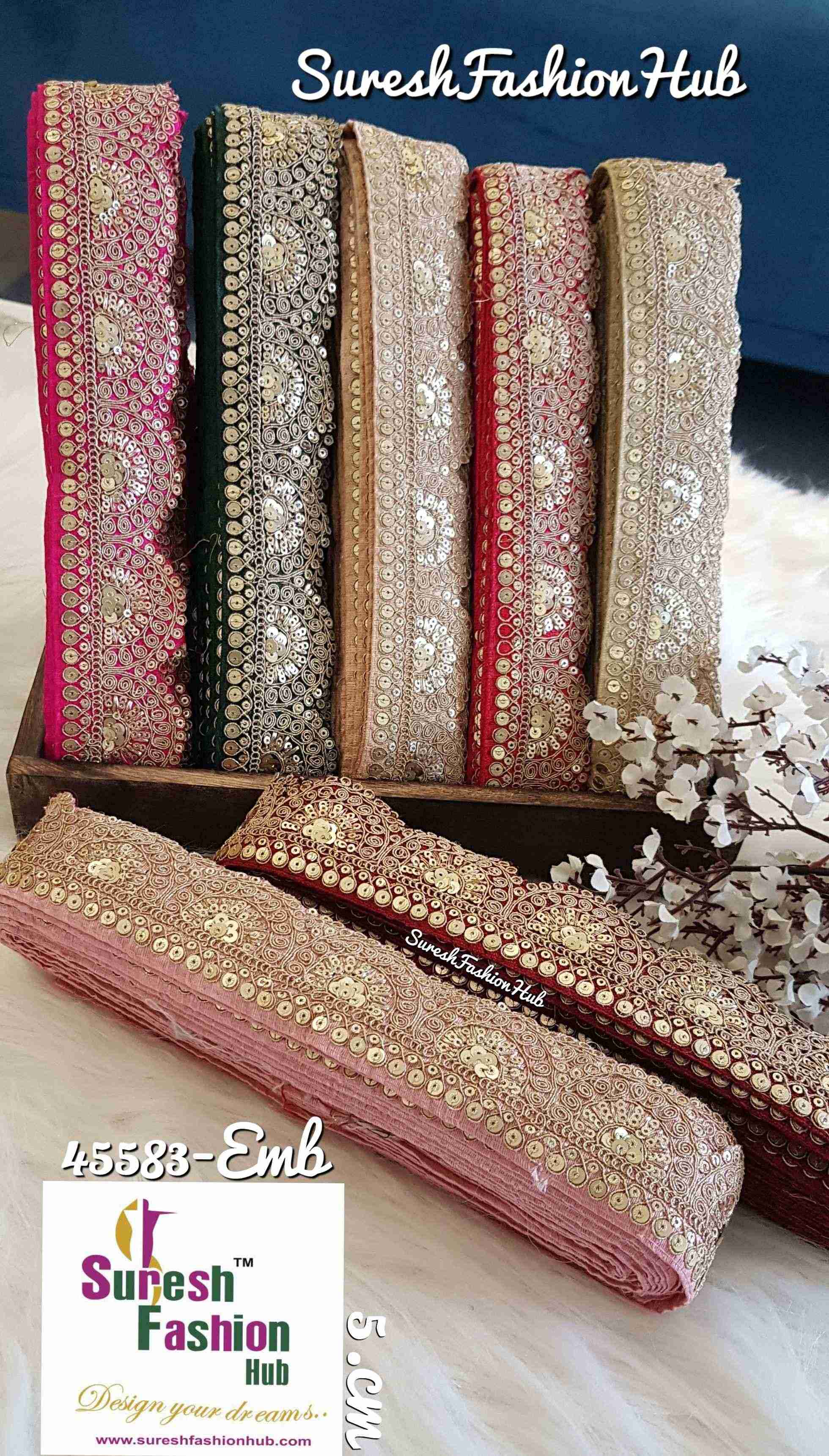 Pastel pink embroidered trim