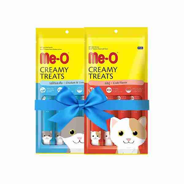 Me O Creamy Crab and Creamy Chicken and Liver Cat Treat Combo (2 x 60g)