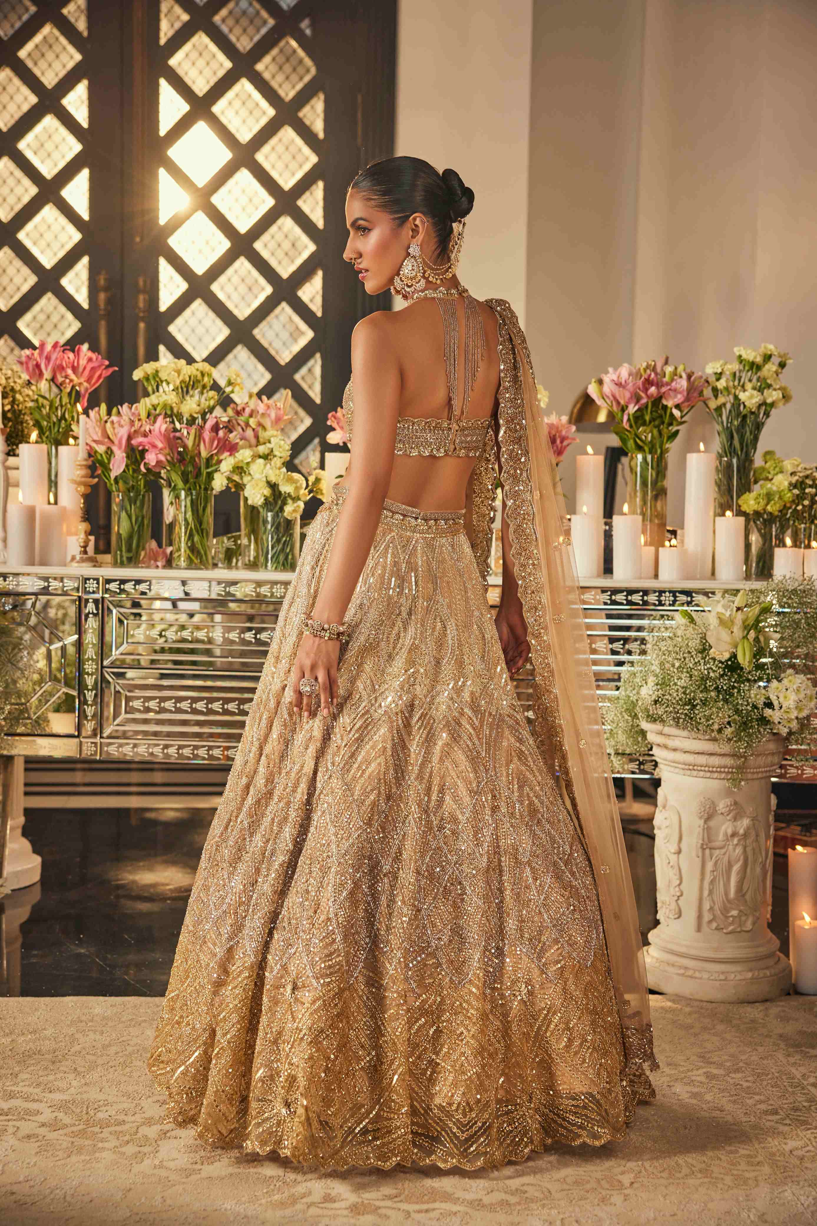 Zara Ombre gold lehenga