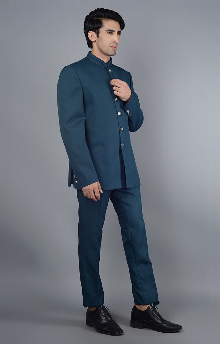 Shoes on 2025 blue jodhpuri suit