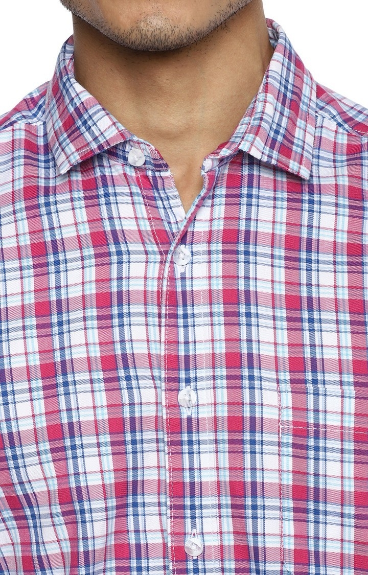 RED CHIEF | Men's Multicolour Checked Long Cotton Casual Shirts 5