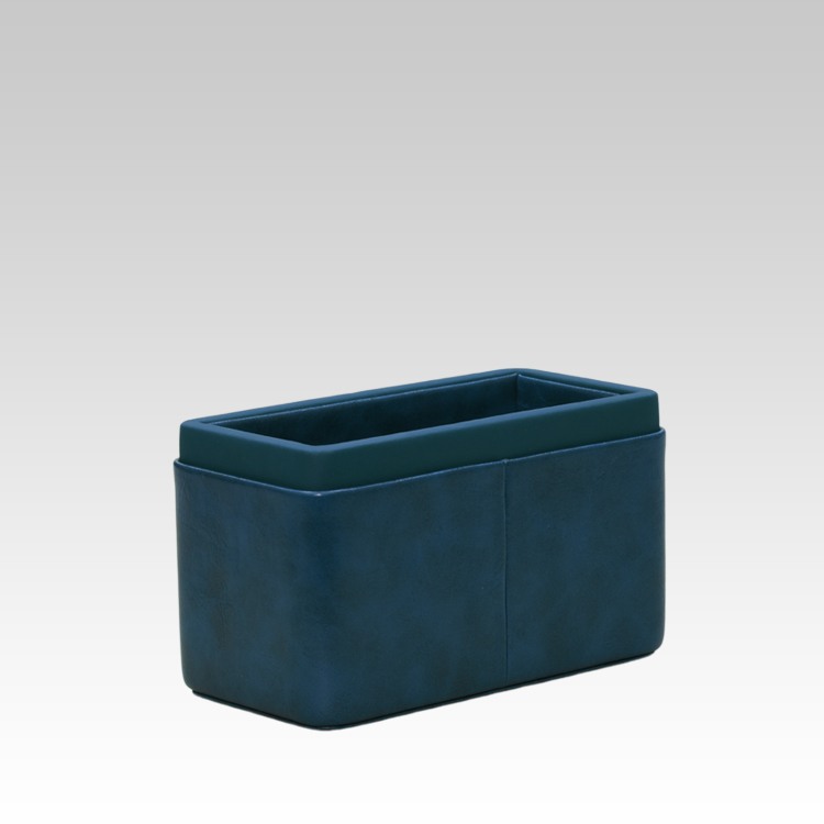 Pen/Pencil Holder | Faux Leather | Rectangular Medium | Moderno | Blue