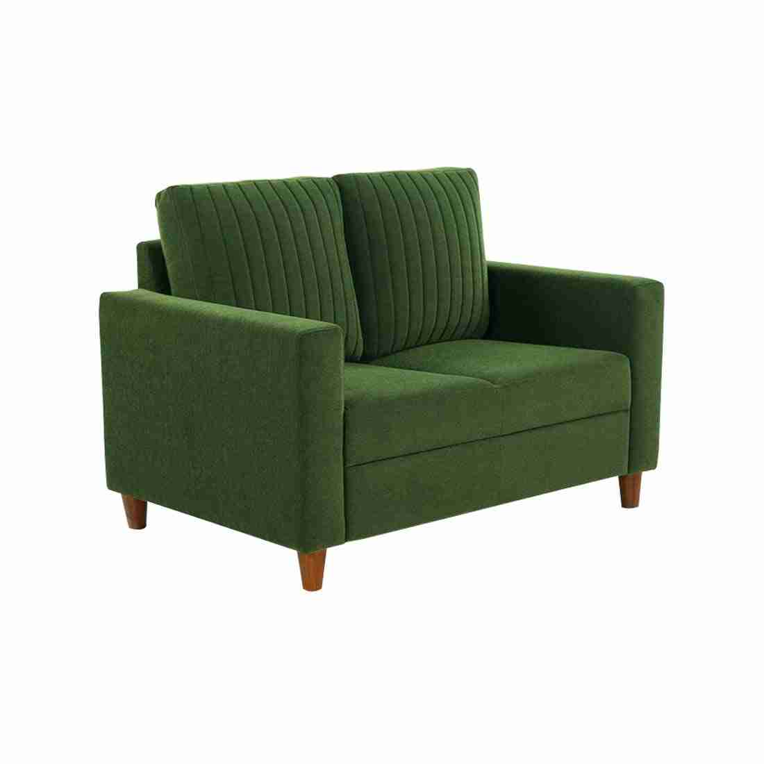 neudot Roman Sofa for Living Room |2 Persons Sofa|Premium Fabric with Cushioned Armrest | Solid Wood Frame|2 Seater in Emerald Green Color
