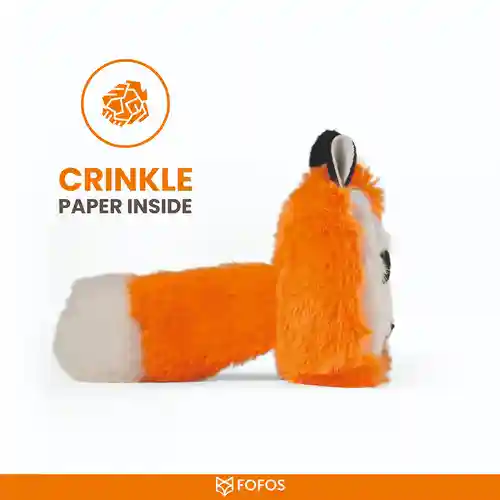 Barkbutler Fofos Floppy Crinkle Fox Catnip Toy for Cats