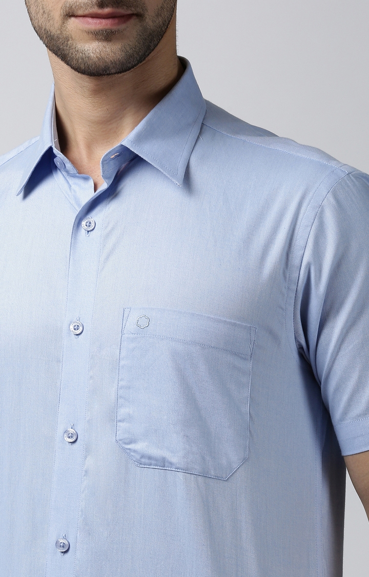 Jansons | Blue Solid Formal Shirts 5