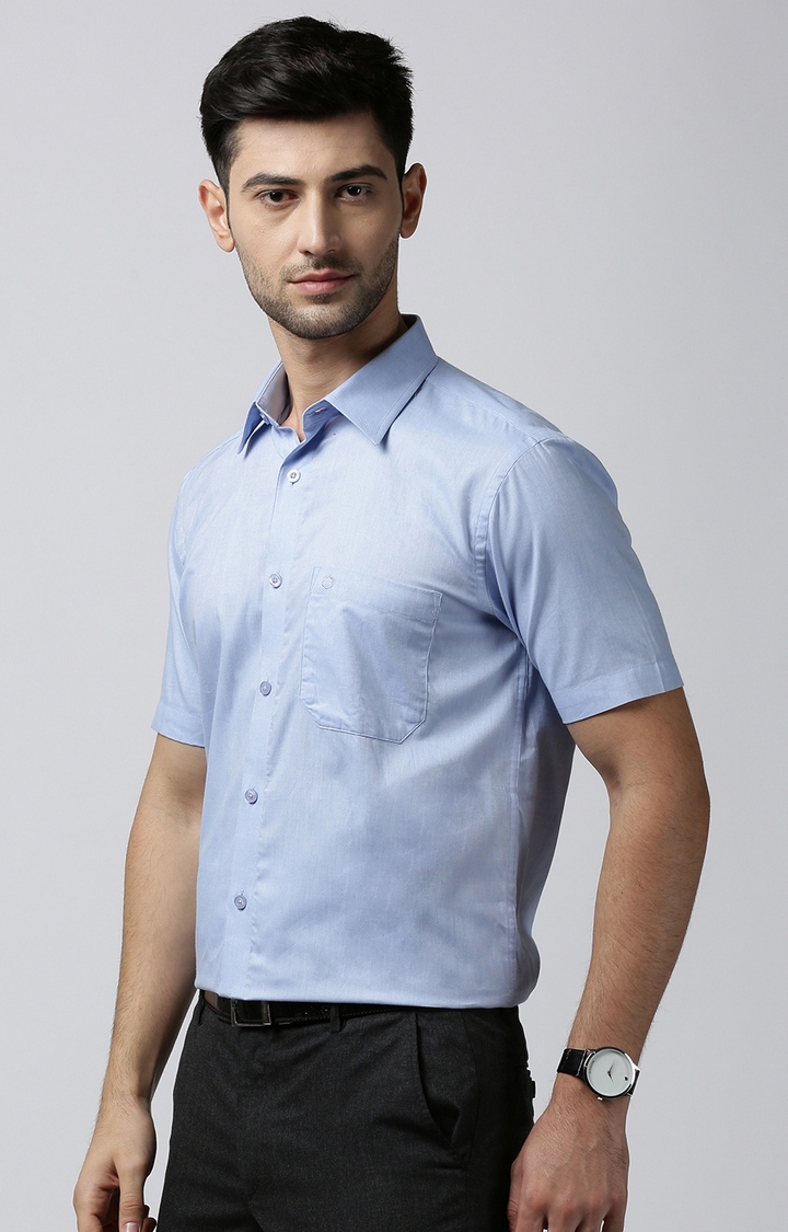 Jansons | Blue Solid Formal Shirts 2