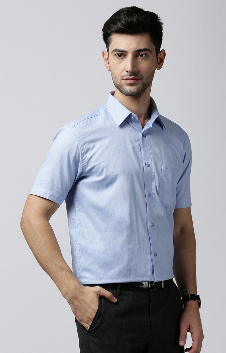 Jansons | Blue Solid Formal Shirts 3