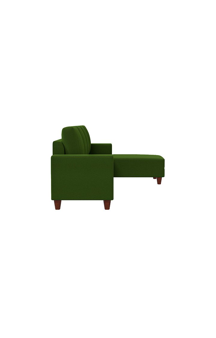 neudot Roman LHS Sectional Sofa for Living Room |6 Person Sofa|Premium Fabric with Cushioned Armrest | Solid Wood Frame|6 Seater in Emerald Green Color