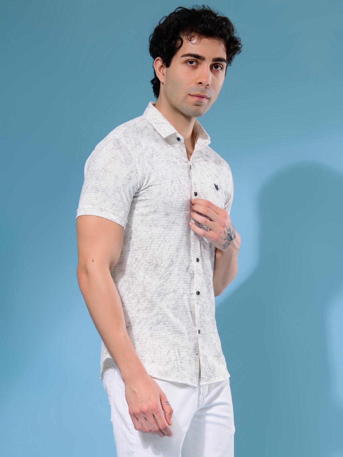 ALBION MENS OLDGARAGE 2 (WHITE) SHIRT