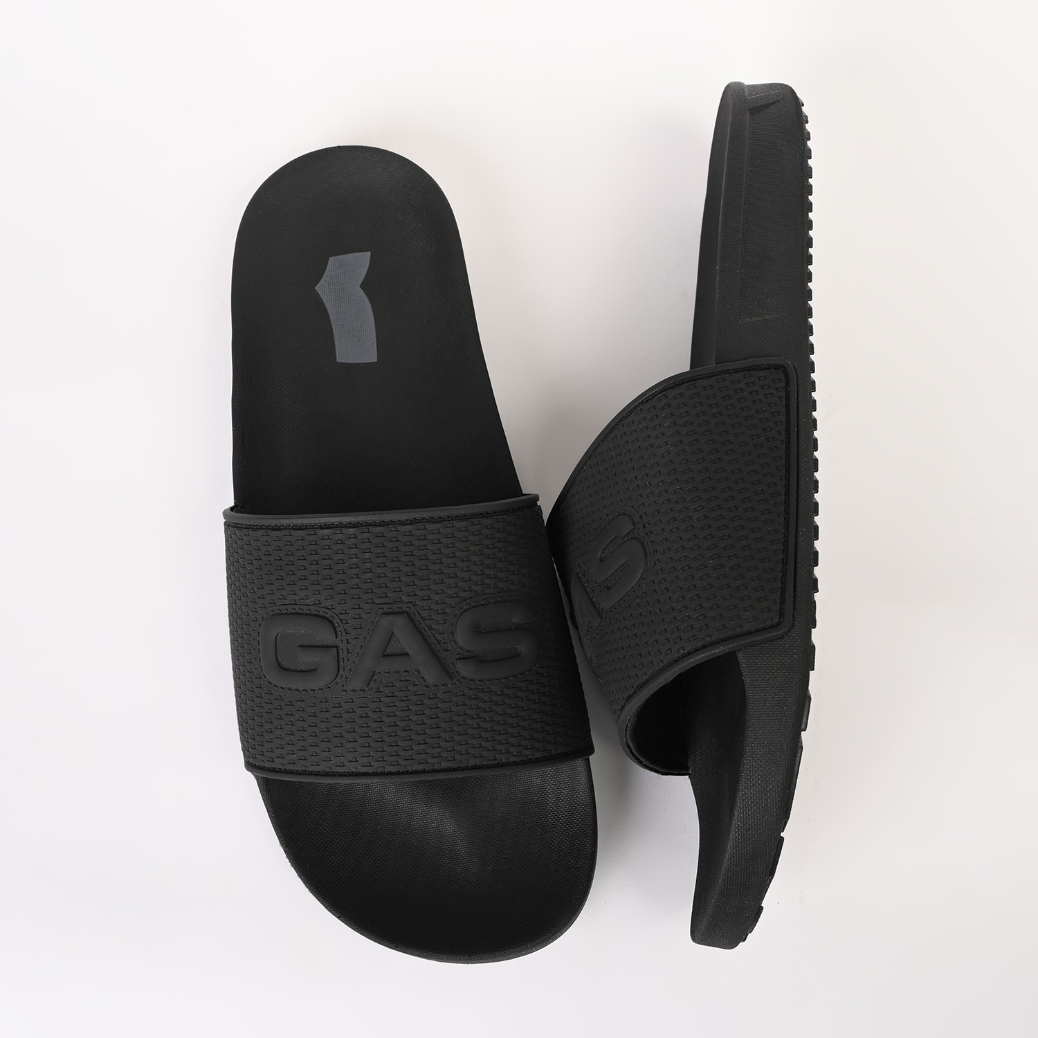 GAS | Men's ReactEase Black Slides|2