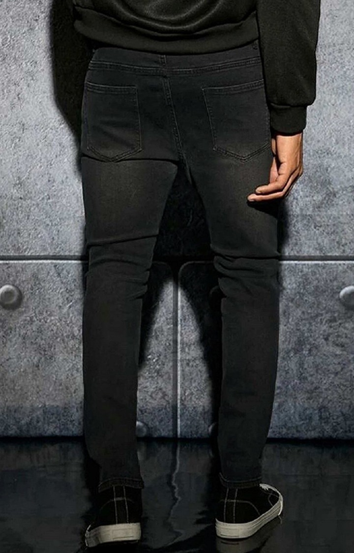 Knee Cut Out Patched Regular Fit Men's  Jeans