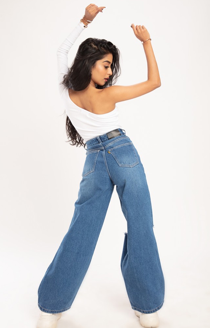 Women Aesthetic High Waisted Wide Fit Baggy Jeans