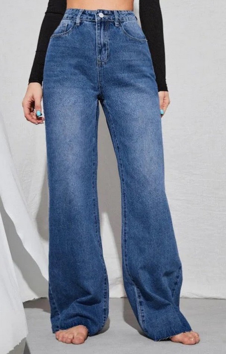 Wideleg denim trousers with buttons feel way more business  How to Get  Away With Jeans at the Office and Make Em All Jealous  POPSUGAR Fashion  Middle East Photo 14