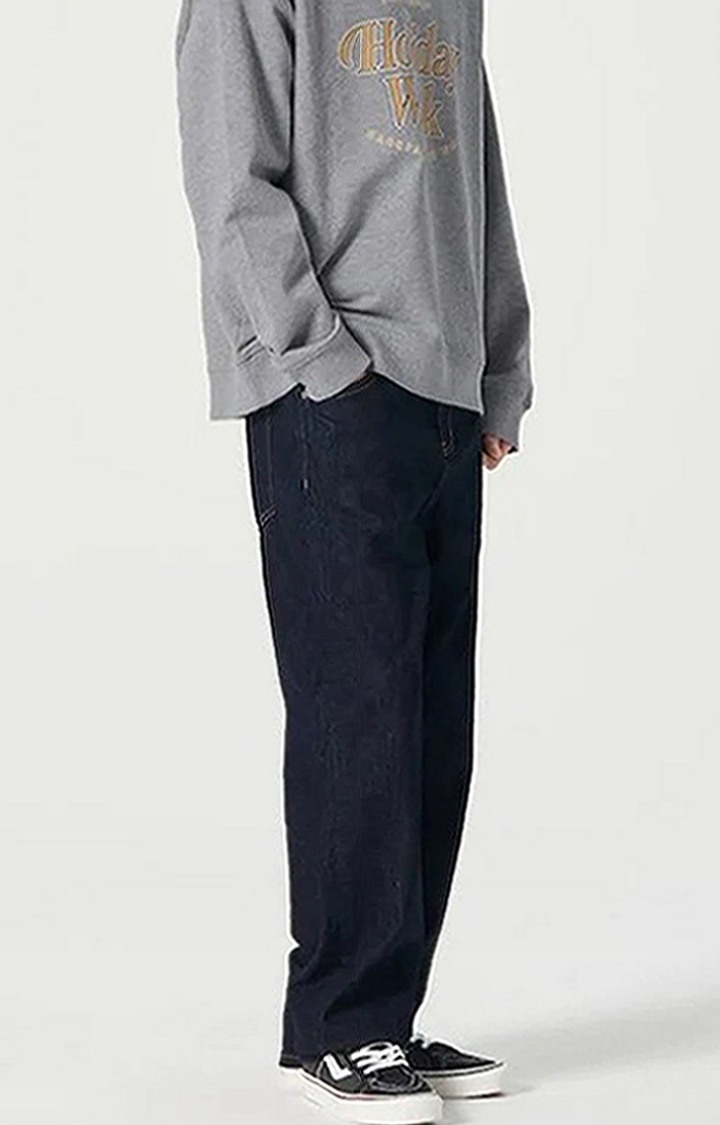 Men's Night Time Blue Baggy Fit Jeans