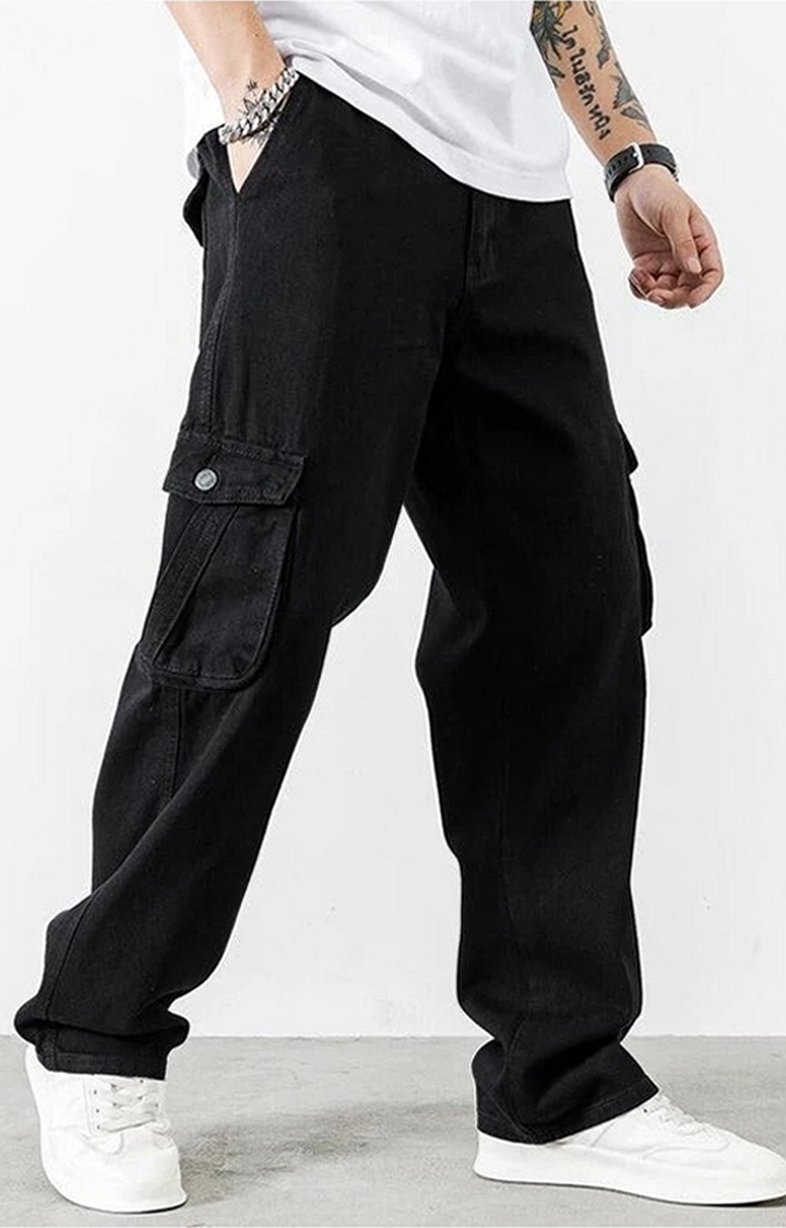 Buy Men's Korean Style Black Cargo Pant Online | SNITCH-mncb.edu.vn
