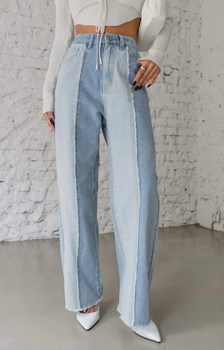 Blue Two-Tone Cargo Jeans | Minnie - (G)I-DLE - Fashion Chingu