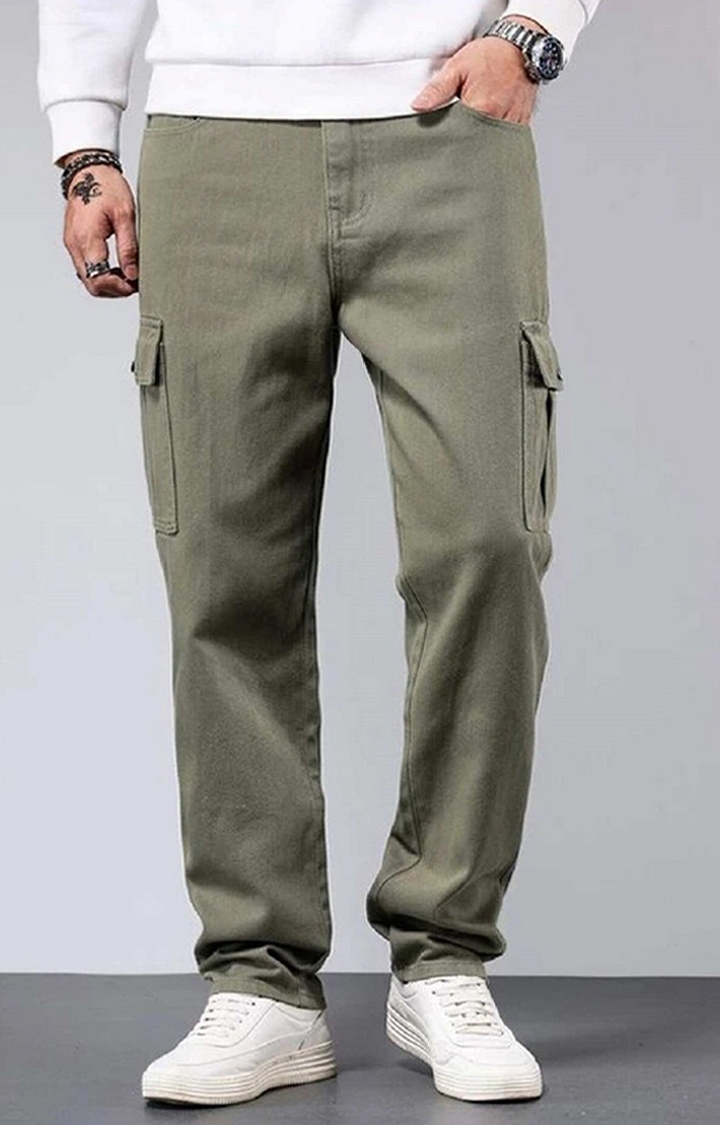 Loose Fit Cargo trousers - Dark grey-green - Men | H&M IN