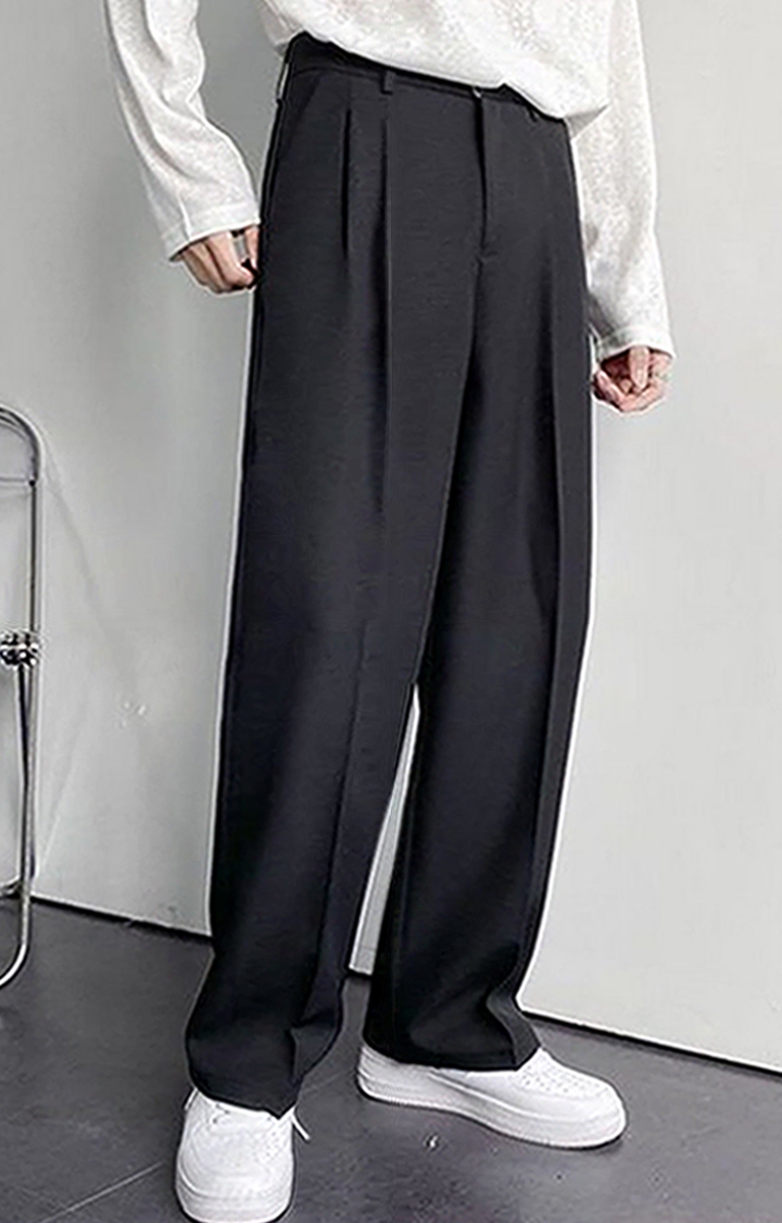 Men's Oversized Woven Gray Fabric Trousers | Martin Valen-lmd.edu.vn